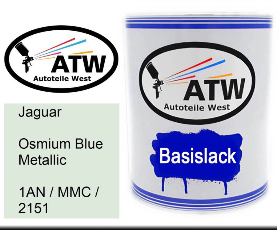 Jaguar, Osmium Blue Metallic, 1AN / MMC / 2151: 1L Lackdose, von ATW Autoteile West.